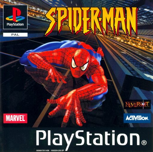 Spiderman box art for Playstation